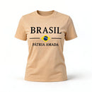 Blusa T-Shirt Bandeira Brasil Feminino Fit Regular | VAI DAR BRASIL