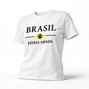 Blusa T-Shirt Bandeira Brasil Feminino Fit Regular | VAI DAR BRASIL