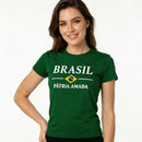 Blusa T-Shirt Bandeira Brasil Feminino Fit Regular | VAI DAR BRASIL