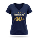 Blusa BRASIL Feminina ✦ Decote V Viscolycra Copa 2026 | VAI DAR BRASIL