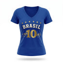 Blusa BRASIL Feminina ✦ Decote V Viscolycra Copa 2026 | VAI DAR BRASIL