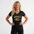 Blusa BRASIL Feminina ✦ Decote V Viscolycra Copa 2026 | VAI DAR BRASIL