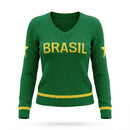 Blusa Tricô Vazado BRASIL ✦ Manga Longa Gola V Copa | VAI DAR BRASIL