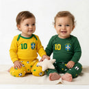 Body Bebê Copa do Mundo Algodão Premium Unissex Verde Amarelo | VAI DAR BRASIL