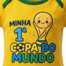 Body Bebê Minha Primeira Copa Taça Brasil Algodão Unissex | VAI DAR BRASIL