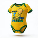 Body Bebê Minha Primeira Copa Taça Brasil Algodão Unissex | VAI DAR BRASIL