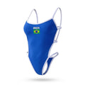Body Maiô Cavado Vazado Brasil Bandeira Suplex Feminino | VAI DAR BRASIL