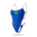Body Maiô Cavado Vazado Brasil Bandeira Suplex Feminino | VAI DAR BRASIL