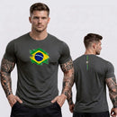 Camisa Dry Fit Brasil Bandeira Treino Academia Masculino | VAI DAR BRASIL