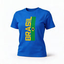 Camiseta Bandeira Brasil Algodão Feminino Fit Regular Copa 2026 | VAI DAR BRASIL