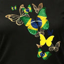 Camiseta Feminina Brasil Borboletas Algodão Premium | VAI DAR BRASIL