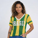 Camiseta Crochê Artesanal BRASIL Feminino | VAI DAR BRASIL