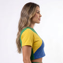 Camiseta Cropped Brasil ✦ Bandeira Copa do Mundo | VAI DAR BRASIL