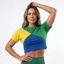 Camiseta Cropped Brasil ✦ Bandeira Copa do Mundo | VAI DAR BRASIL