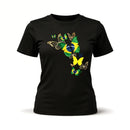 Camiseta Feminina Brasil Borboletas Algodão Premium | VAI DAR BRASIL