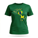 Camiseta Feminina Brasil Borboletas Algodão Premium | VAI DAR BRASIL