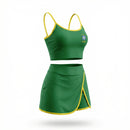 Conjunto Academia Top Cropped Short Saia Brasil Suplex Feminino | VAI DAR BRASIL