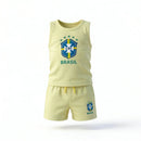 Conjunto Infantil Camiseta Short Seleção Brasileira Algodão Premium | VAI DAR BRASIL