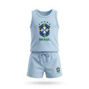 Conjunto Infantil Camiseta Short Seleção Brasileira Algodão Premium | VAI DAR BRASIL