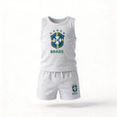 Conjunto Infantil Camiseta Short Seleção Brasileira Algodão Premium | VAI DAR BRASIL