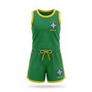 Conjunto Infantil Feminino Brasil ✦ Brasão Seleção Copa | VAI DAR BRASIL