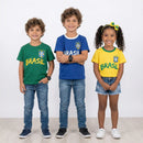 Camiseta Infantil Seleção Brasileira Dry-fit BRASIL Unissex | VAI DAR BRASIL