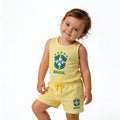 Conjunto Infantil Camiseta Short Seleção Brasileira Algodão Premium | VAI DAR BRASIL