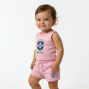 Conjunto Infantil Camiseta Short Seleção Brasileira Algodão Premium | VAI DAR BRASIL