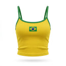 Cropped Alça Brasil Bandeira Suplex Baby Look Feminino Copa 2026 | VAI DAR BRASIL