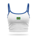 Cropped Alça Brasil Bandeira Suplex Baby Look Feminino Copa 2026 | VAI DAR BRASIL