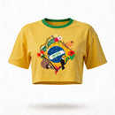 Cropped Oversized Brasil Bandeira | VAI DAR BRASIL — Coleção Copa 2026