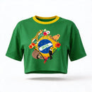 Cropped Oversized Brasil Bandeira | VAI DAR BRASIL — Coleção Copa 2026