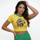 Cropped Oversized Brasil Bandeira | VAI DAR BRASIL — Coleção Copa 2026