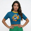 Cropped Oversized Brasil Bandeira | VAI DAR BRASIL — Coleção Copa 2026
