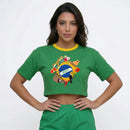 Cropped Oversized Brasil Bandeira | VAI DAR BRASIL — Coleção Copa 2026