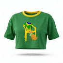Cropped Oversized Cachorro Caramelo ✦ Bandeira Brasil | VAI DAR BRASIL