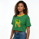 Cropped Oversized Cachorro Caramelo ✦ Bandeira Brasil | VAI DAR BRASIL