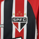 Camisa Sao Paulo visitante masculina vermelha e preta 2026