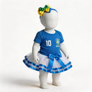 Kit Body Bebê Brasil 3 Peças Body Saia Laço Feminino Infantil | VAI DAR BRASIL