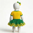 Kit Body Bebê Brasil 3 Peças Body Saia Laço Feminino Infantil | VAI DAR BRASIL