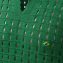 Polo Masculina Tricô Vazado Retrô Brasil ✦ Slim Copa | VAI DAR BRASIL