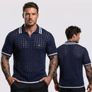 Polo Masculina Tricô Vazado Retrô Brasil ✦ Slim Copa | VAI DAR BRASIL