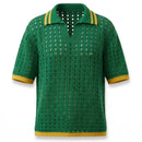 Polo Masculina Tricô Vazado Retrô Brasil ✦ Slim Copa | VAI DAR BRASIL
