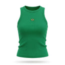 Regata Brasil Bandeira Bordada Canelada Baby Look Feminino Copa 2026 | VAI DAR BRASIL