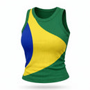 Regata Feminina Brasil Ribana Canelada Slim Bandeira | VAI DAR BRASIL
