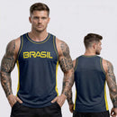 Regata Masculina Brasil Squad - Dry Fit Premium Estampada | Mantum