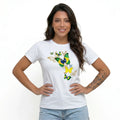 Camiseta Feminina Brasil Borboletas Algodão Premium | VAI DAR BRASIL
