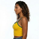Cropped Alça Brasil Bandeira Suplex Baby Look Feminino Copa 2026 | VAI DAR BRASIL
