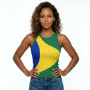 Regata Feminina Brasil Ribana Canelada Slim Bandeira | VAI DAR BRASIL