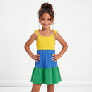 Vestido Infantil Laço de Ouro Brasil - 100% Algodão Tricolor Copa | Mantum